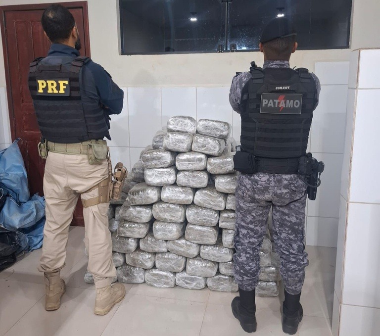 Ação entre PRF e PMRO intercepta mais de 180 kg de droga em Cacoal