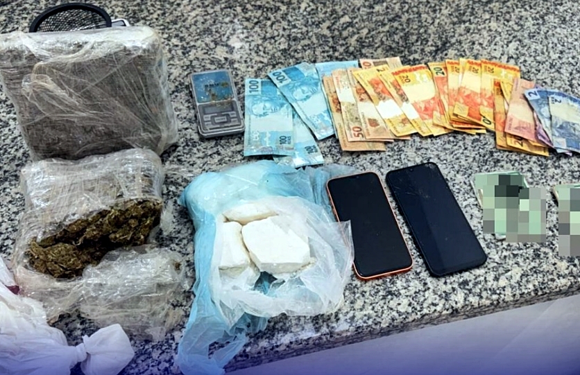 Três suspeitos são presos e quase 1,6 kg de drogas é apreendido em ação da PM em Pimenta Bueno
