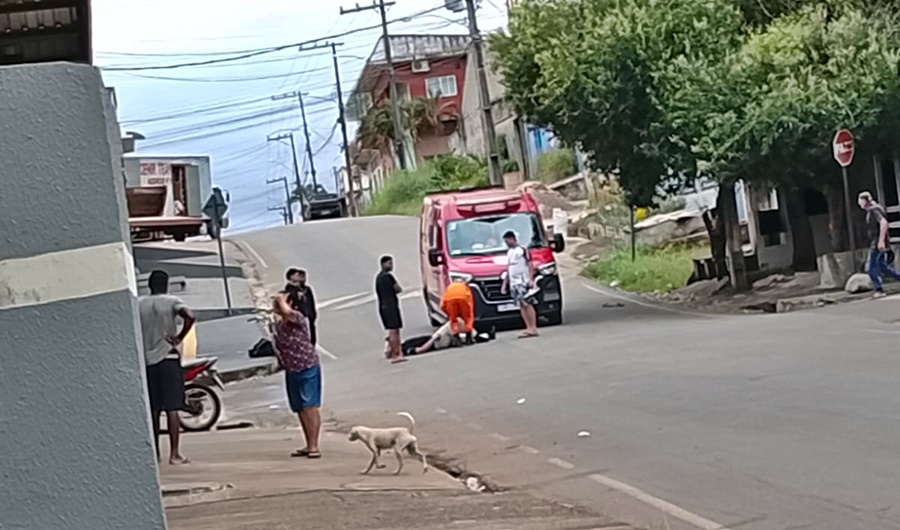 Acidente com ciclista no bairro Floresta, em Cacoal, RO