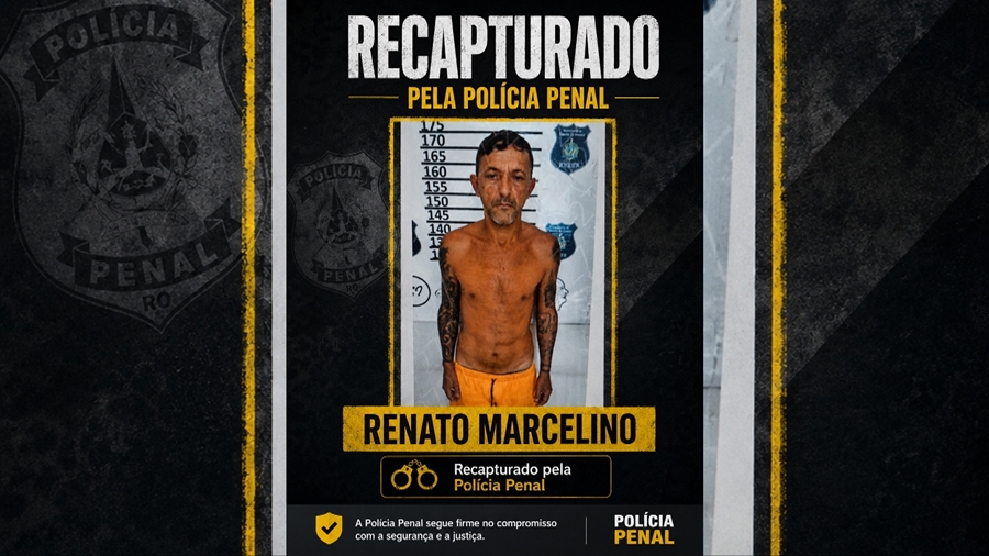 Detento que fugiu da cadeia pública de Cacoal, é recapturado pela Polícia Penal