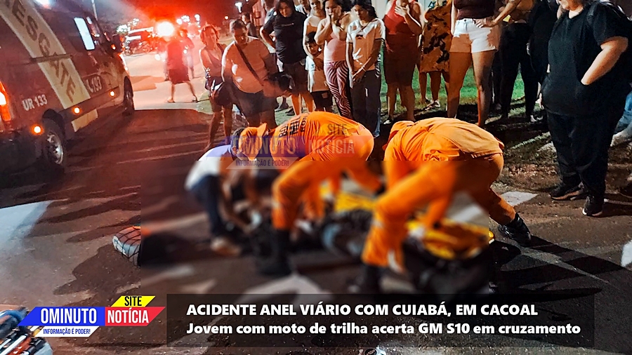 Colisão entre caminhonete e moto de trilha deixa motociclista gravemente ferido em Cacoal, RO