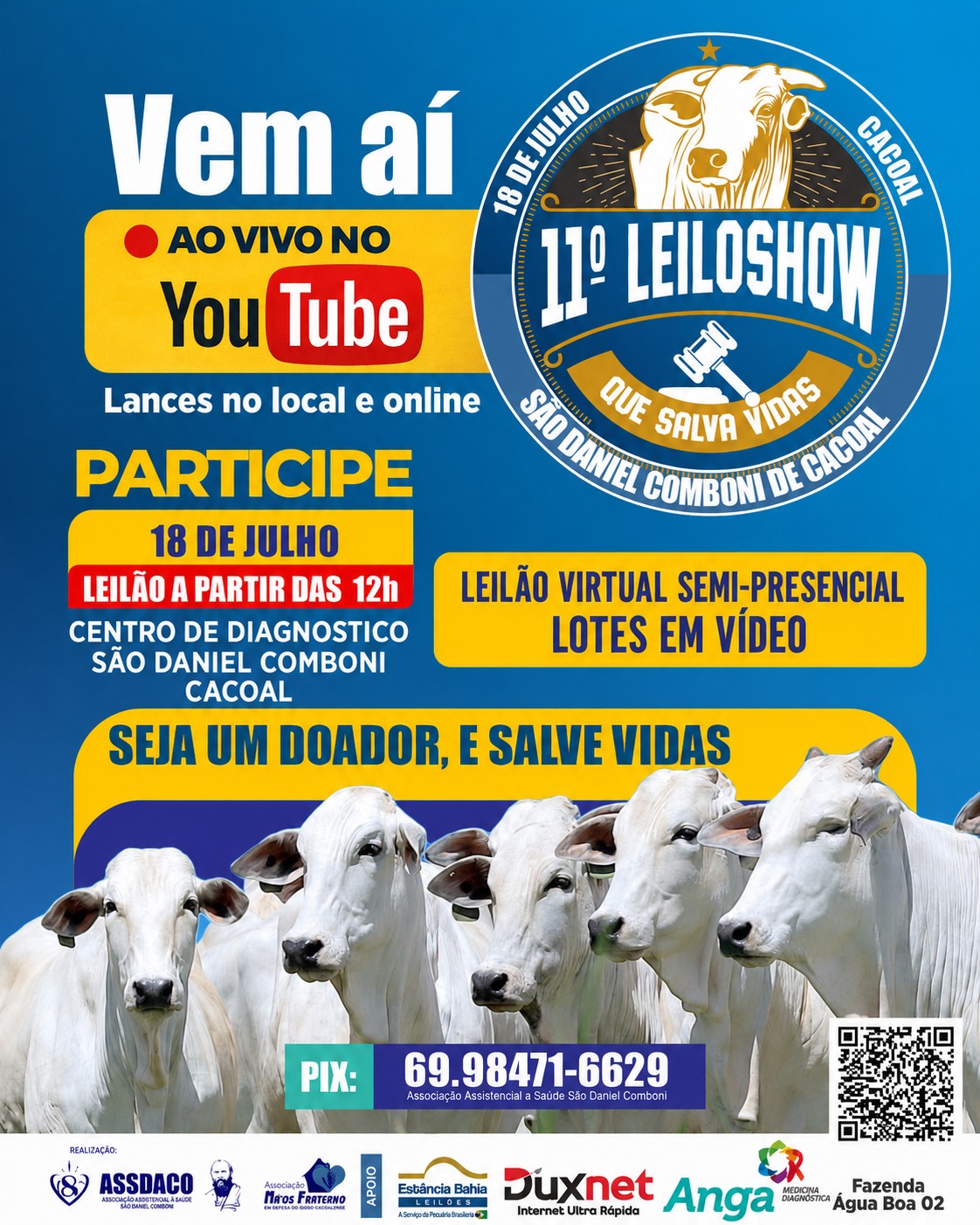 ASSDACO altera data da 11ª edição do LeiloShow e confirma evento para 18 de julho em Cacoal