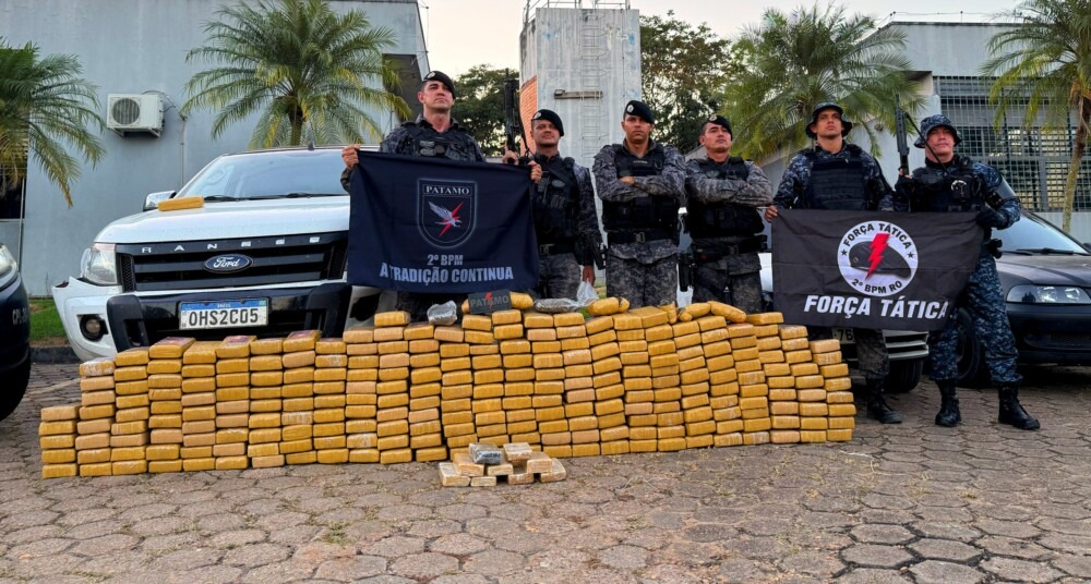 Perseguição em Ji-Paraná termina com apreensão de 276 kg de drogas e quatro presos