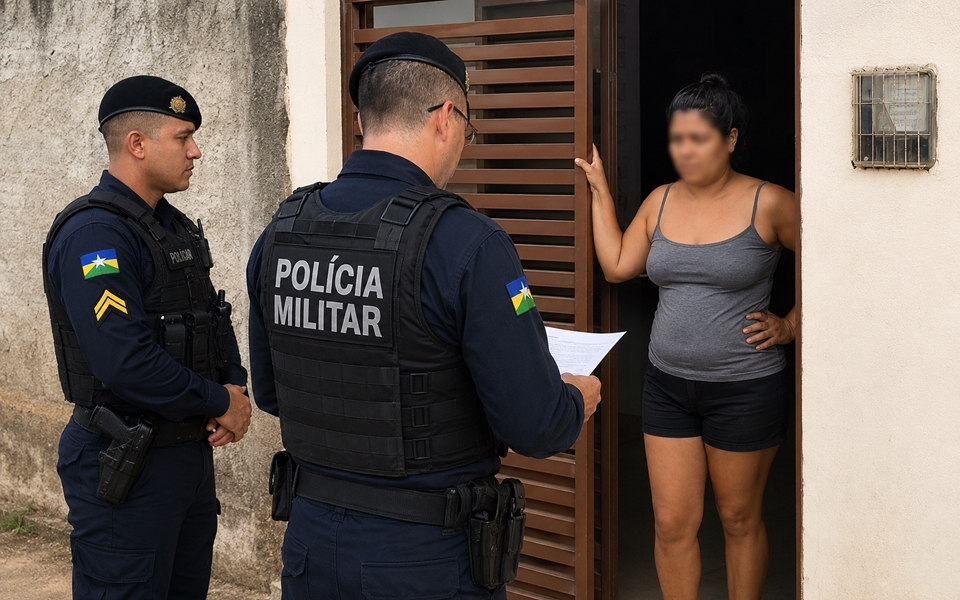Mulher com mandado de prisão em aberto é localizada e conduzida pela Polícia Militar, em Cacoal, RO