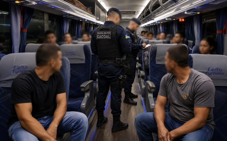Suspeitos de tentativa de furto em relojoaria no Cacoal Shopping, são presos ao tentar fugir de ônibus para Porto Velho, em Cacoal, RO