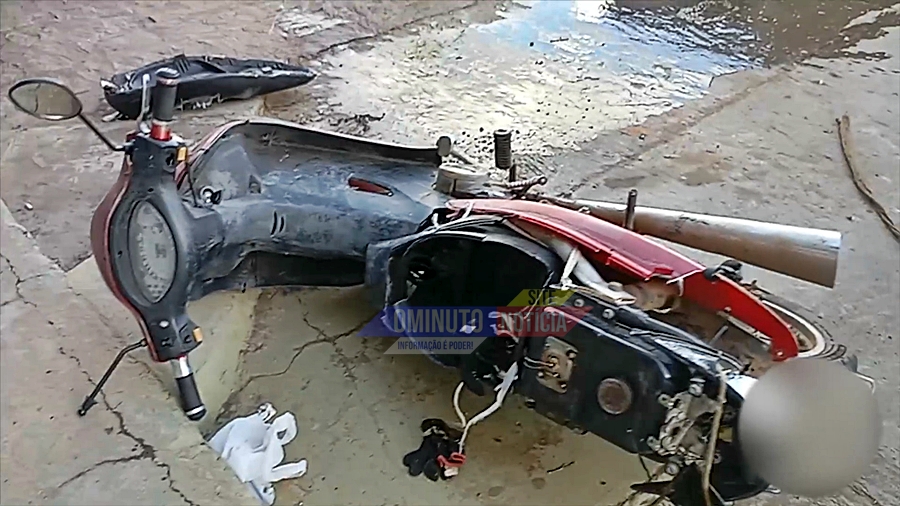 Motociclista fica ferido após colisão com caminhonete na avenida Jaru, em Ariquemes, RO