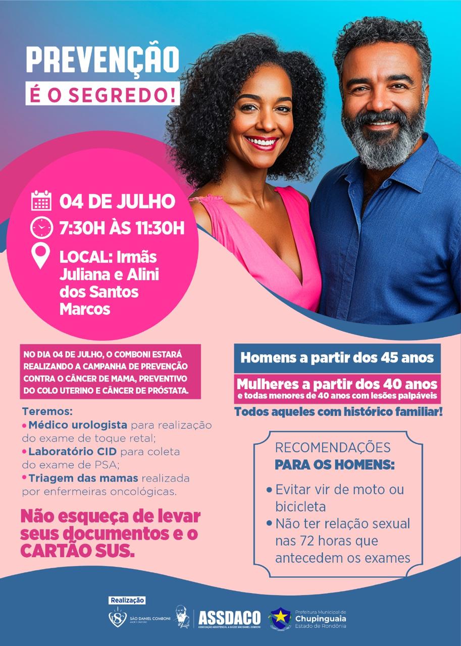 ASSDACO chega a Chupinguaia no sábado (04) para mais uma Campanha de prevenção ao câncer