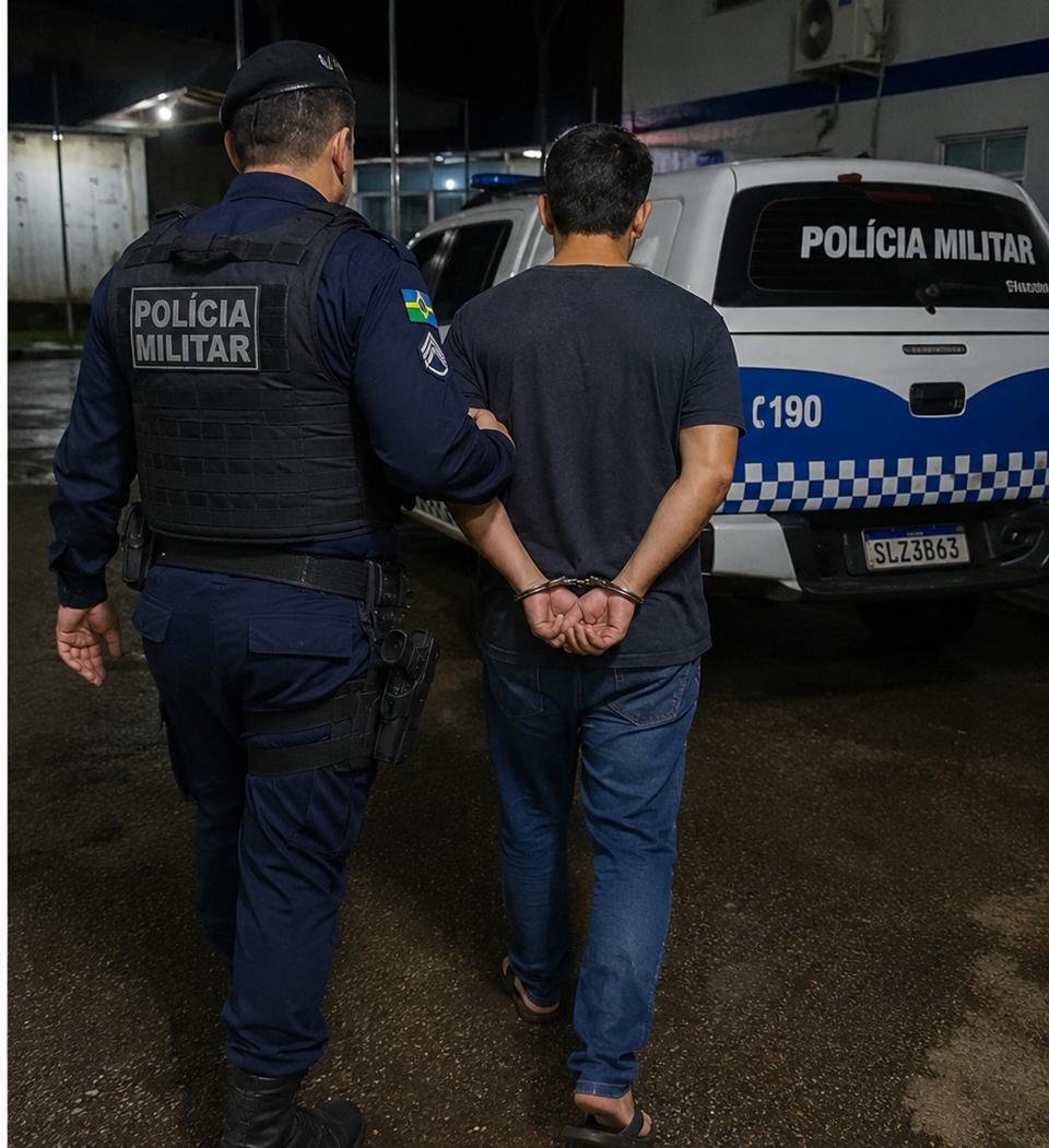 Homem é detido com espingarda e munições durante busca por foragido, em Cacoal, RO