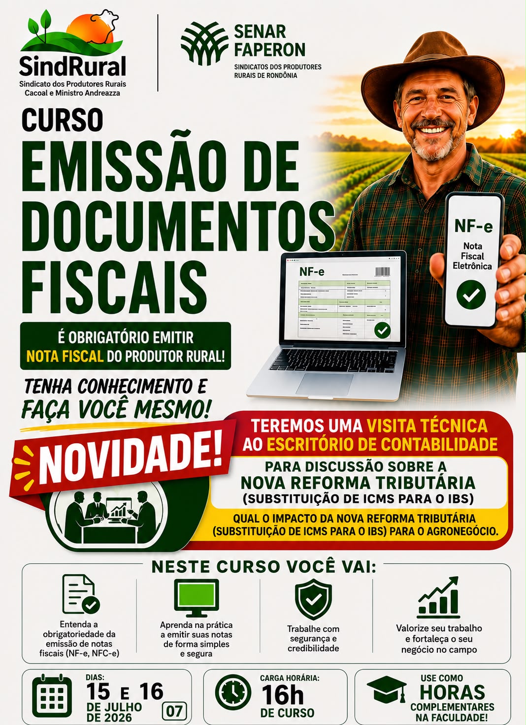 Curso sobre emissão de documentos será realizado em Cacoal