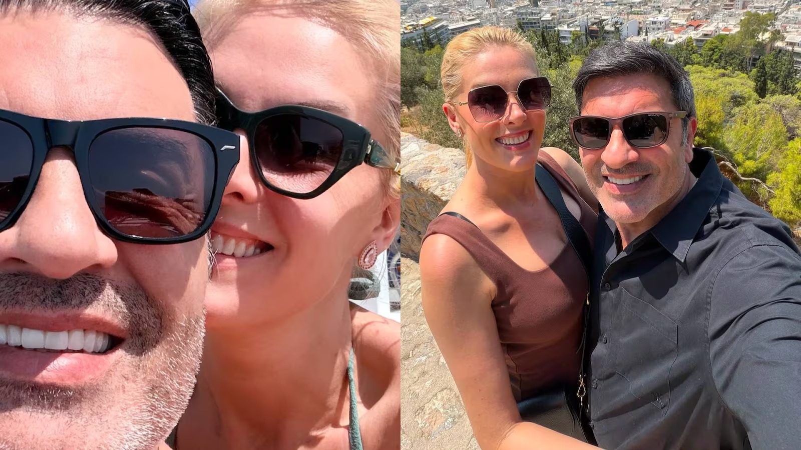 Ana Hickmann e Edu Guedes vivem dias de romance durante passeio pela Grécia