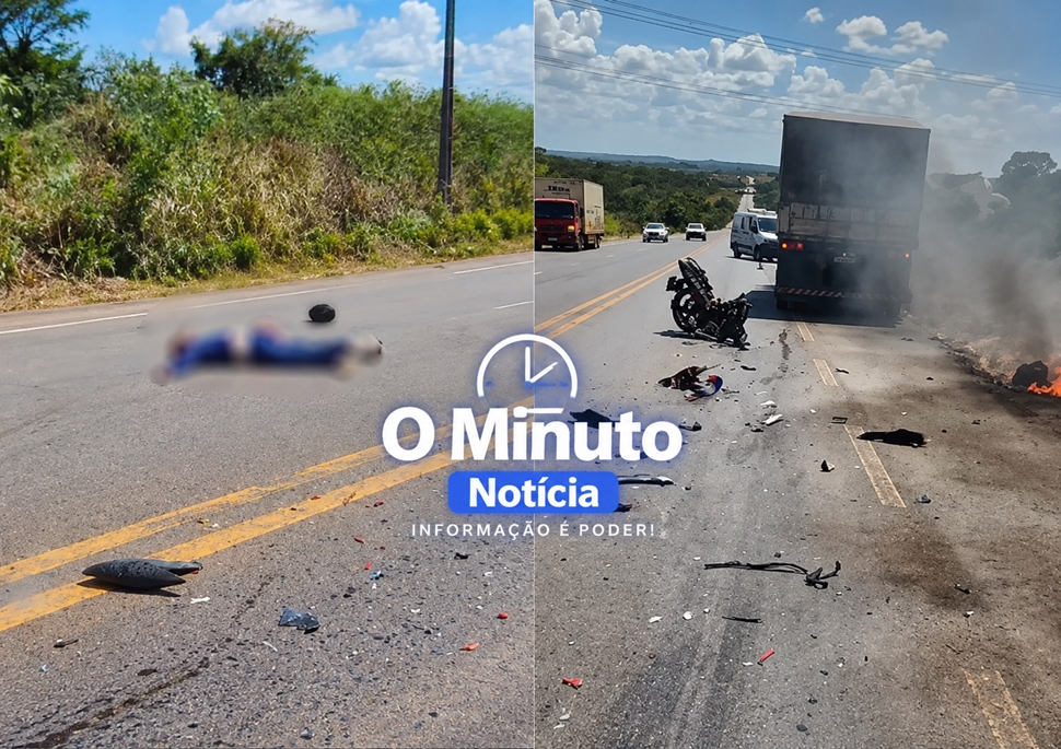 Motociclista morre em acidente com carreta na BR-364