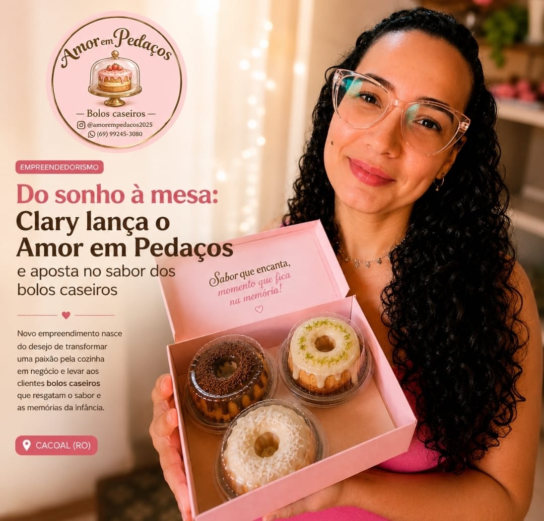Clary transforma paixão por bolos em negócio em Cacoal