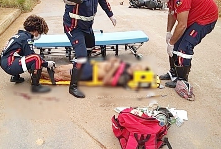 Homem morre ao bater moto em pneu de trator, em avenida de Machadinho, RO