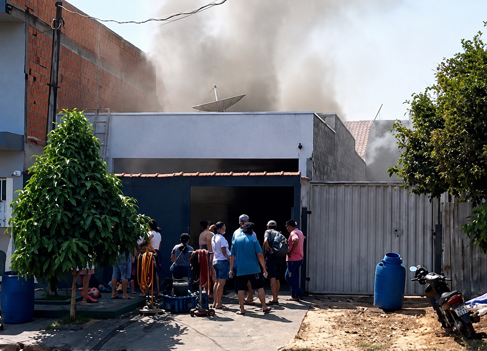Incêndio atinge residência no Greenville e Bombeiros reforçam alerta aos pais em Cacoal, RO