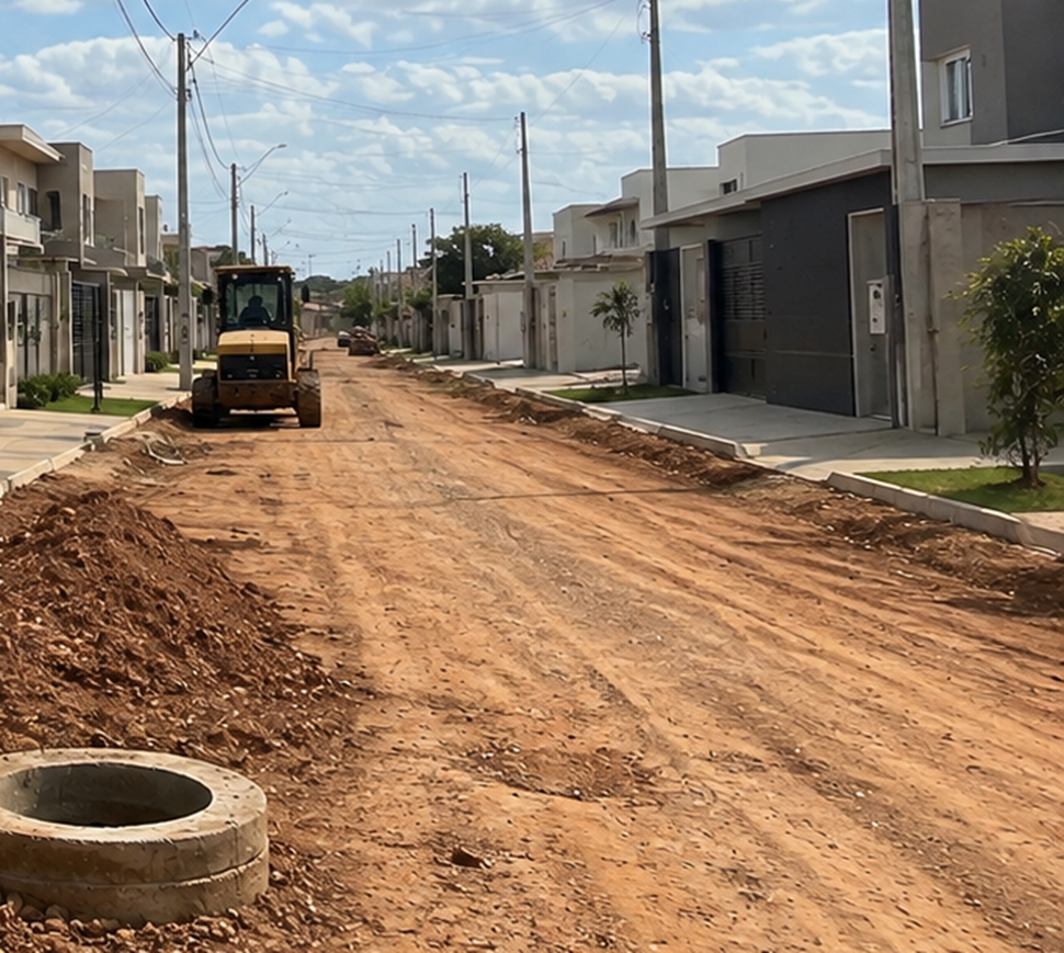 Prefeitura prorroga pela nona vez obra de pavimentação no Bairro Brizon, em Cacoal, RO