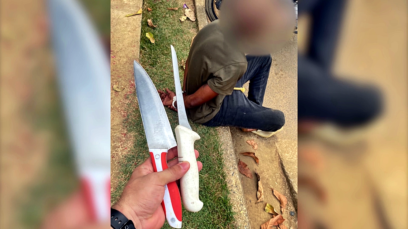 Homem é detido com duas facas após entrar em escola infantil em Machadinho do Oeste, RO