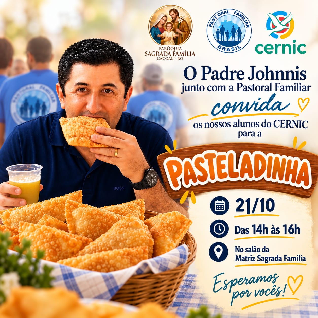 Pastelada da Paróquia Sagrada Família reúne alunos do CERNIC em Cacoal nesta quarta-feira