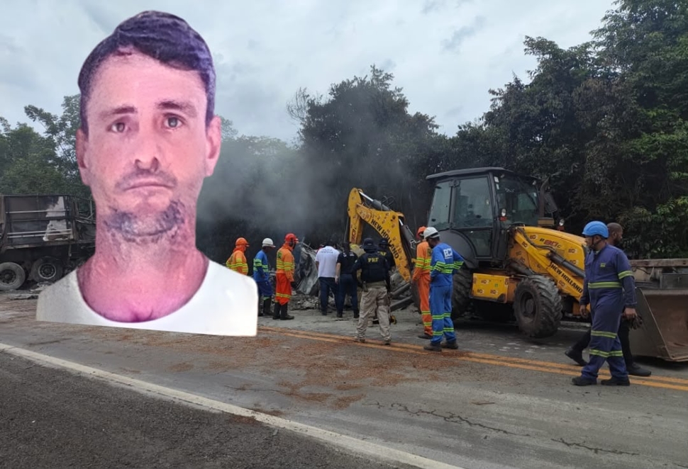 Caminhoneiro morre carbonizado na BR-364 e motorista de 22 anos é detido após colisão, em Vilhena, RO