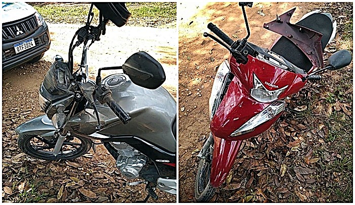 Duas mulheres ficam feridas após choque entre motocicletas, em Theobroma, RO