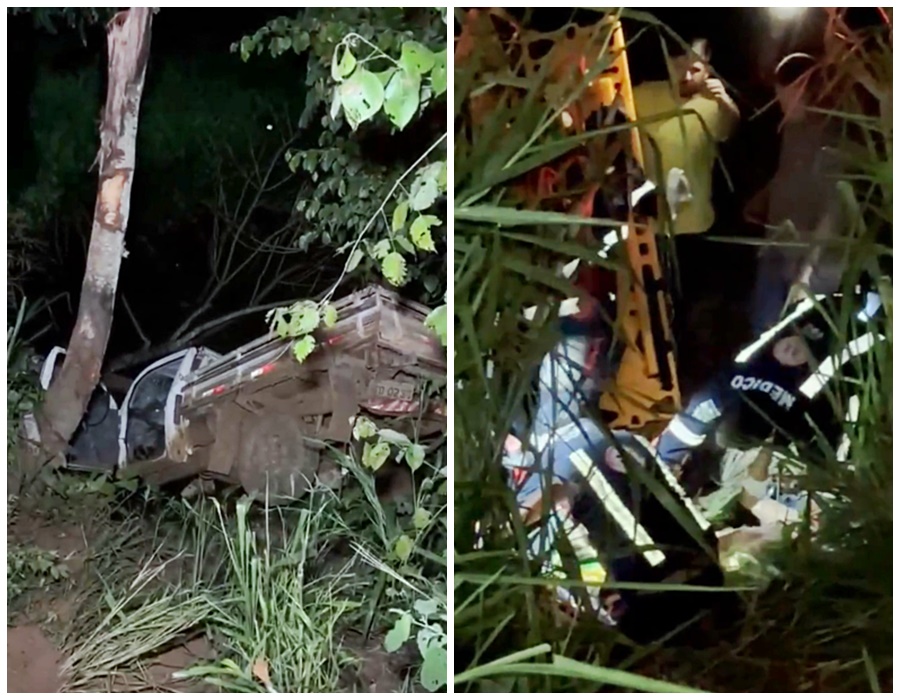 Quatro pessoas ficam feridas em acidente gravíssimo nesta quinta, 1°/02, na BR-364, entre Jaru e Ariquemes, RO