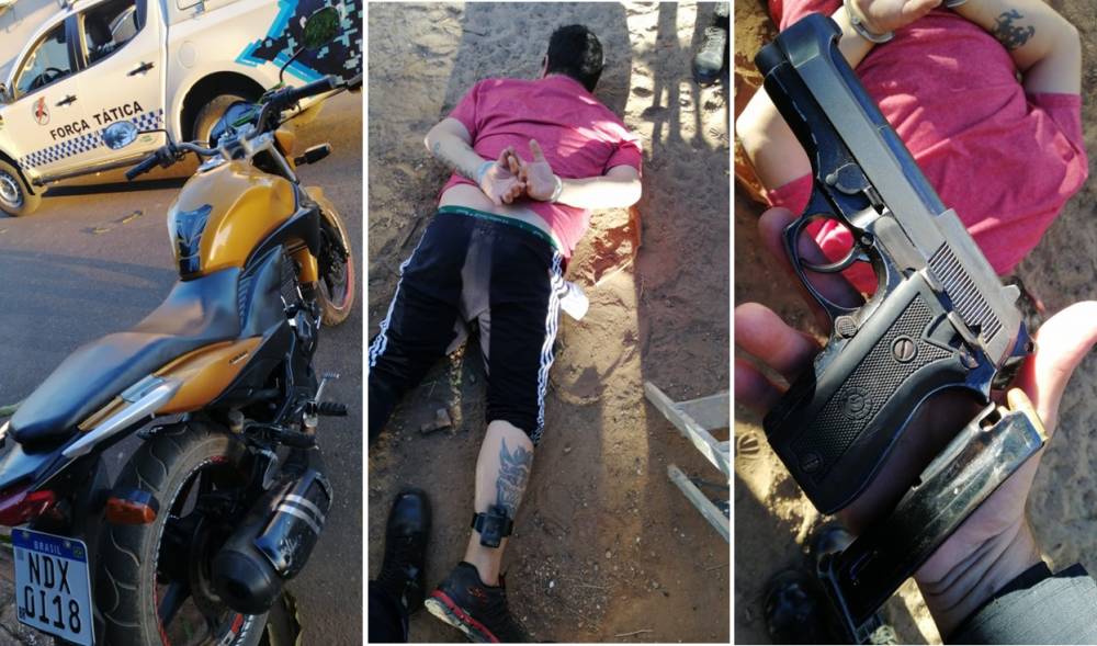 Polícia de Vilhena, RO prende homem armado com pistola que disse estar sendo ameaçado pelo PCC
