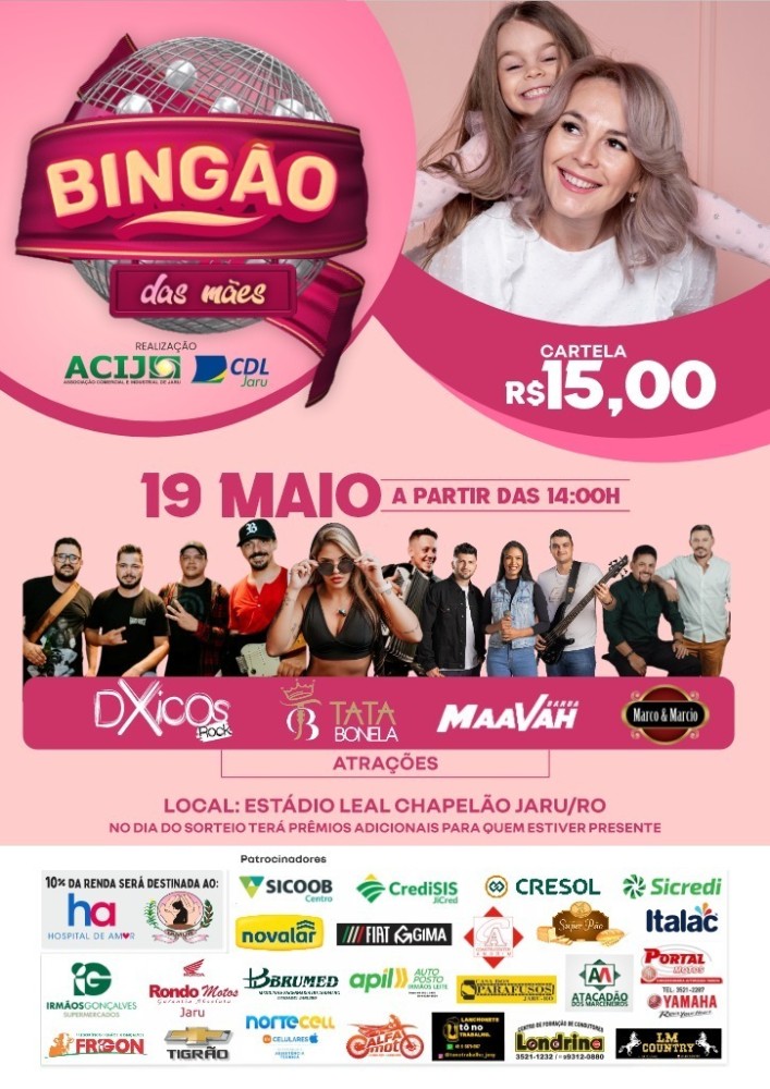 ACIJ divulga campanha do Bingão no “Dia das Mães” no Estádio Municipal, em Jaru, RO