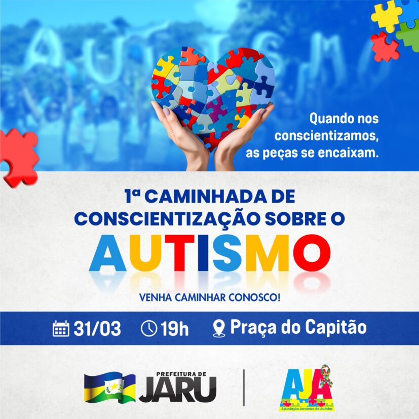 2ª Caminhada de conscientização sobre o Autismo em Jaru acontece dia 1º de abril em Jaru, RO
