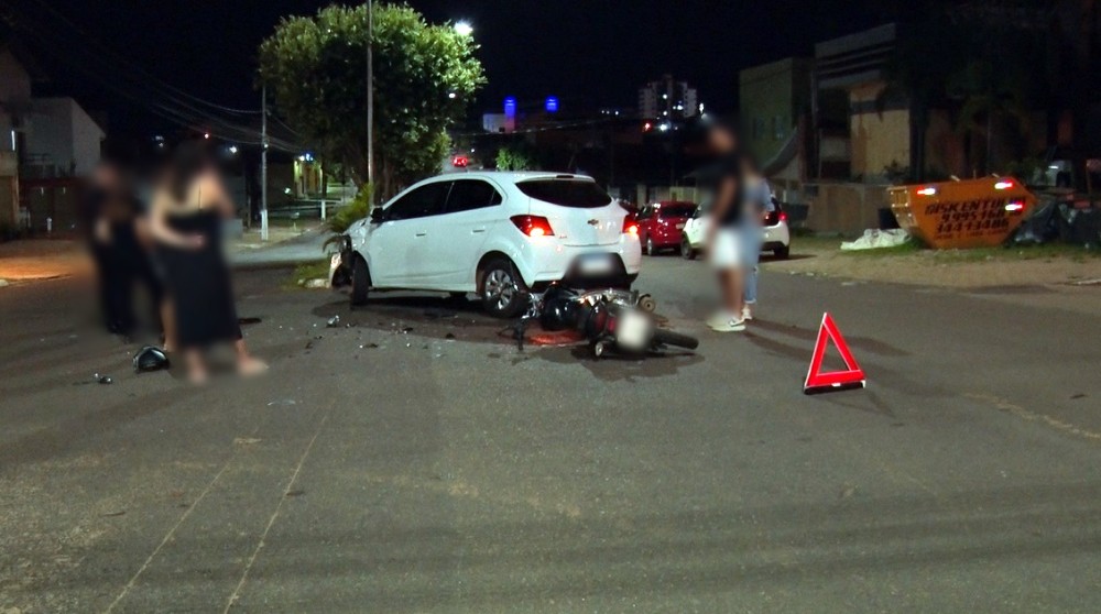 Dois ficam feridos em acidente na Dom Pedro I com avenida Cuiabá, em Cacoal