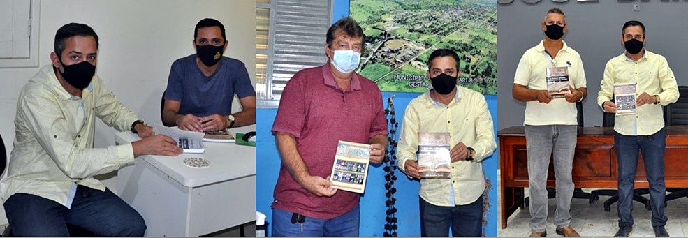 Escritor jaruense é recebido pelo prefeito e pelo vice-presidente da Câmara de Vale do Anari