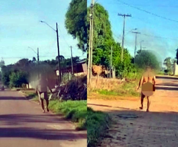 Populares registram idoso andando nu por ruas de Alvorada do Oeste, RO