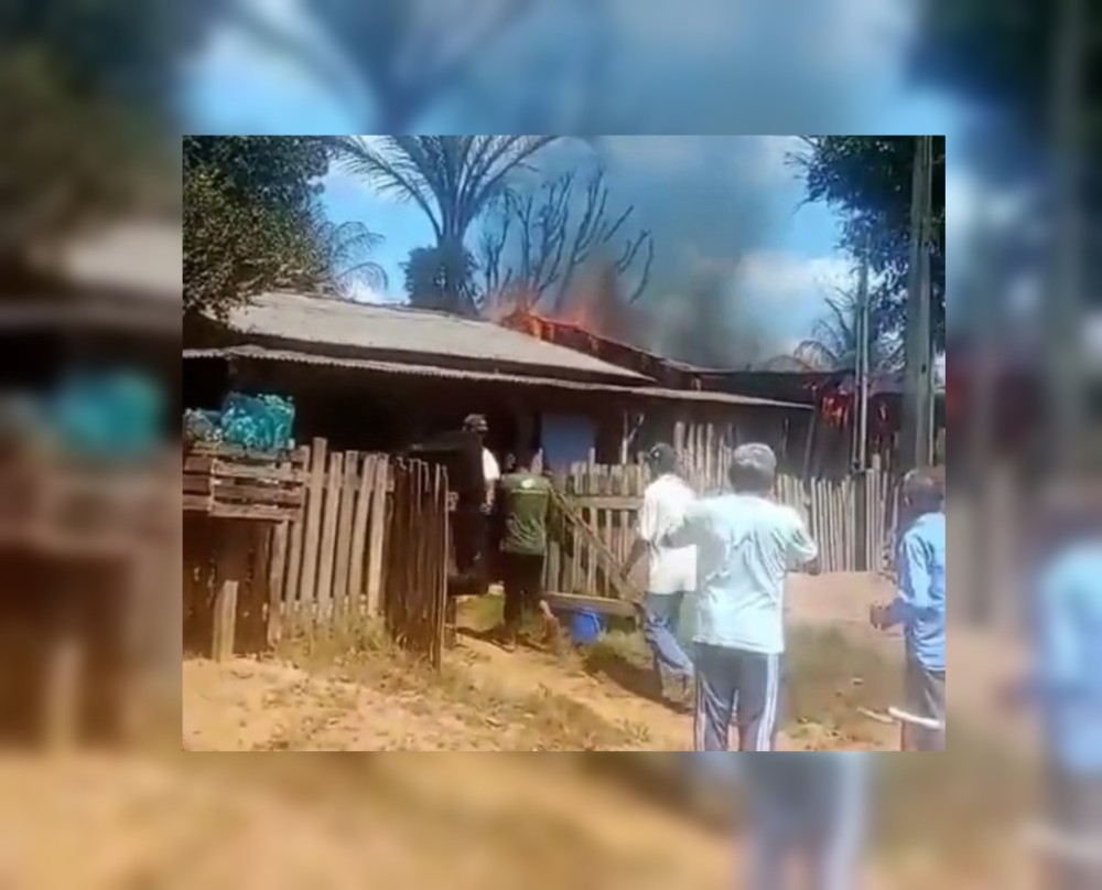 Homem discute com mulher e incendeia casa no distrito de Bom Futuro em Ariquemes