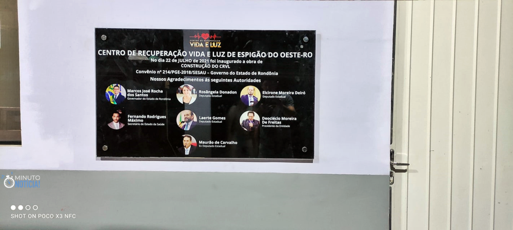 Veja as imagens registradas, durante inauguração do Centro de Recuperação Vida e Luz, em Espigão do Oeste, RO