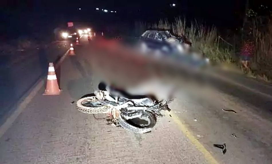 Motociclista colide de frente com automóvel e morre na RO-387, em Pimenta Bueno, RO
