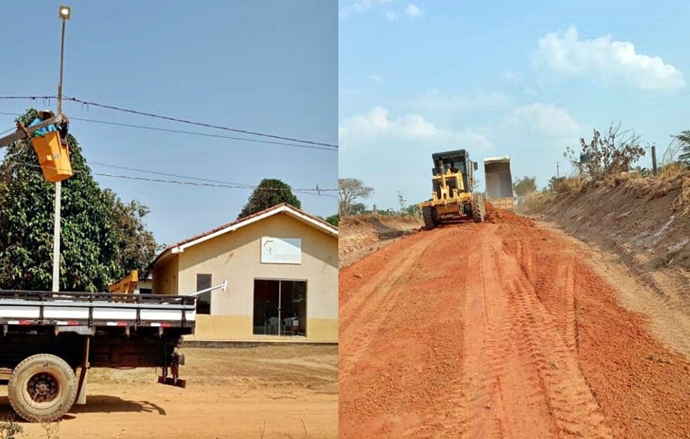 Prefeito de Theobroma investe em iluminação de Led na sede e nos distritos, além de patrolamento de vicinais