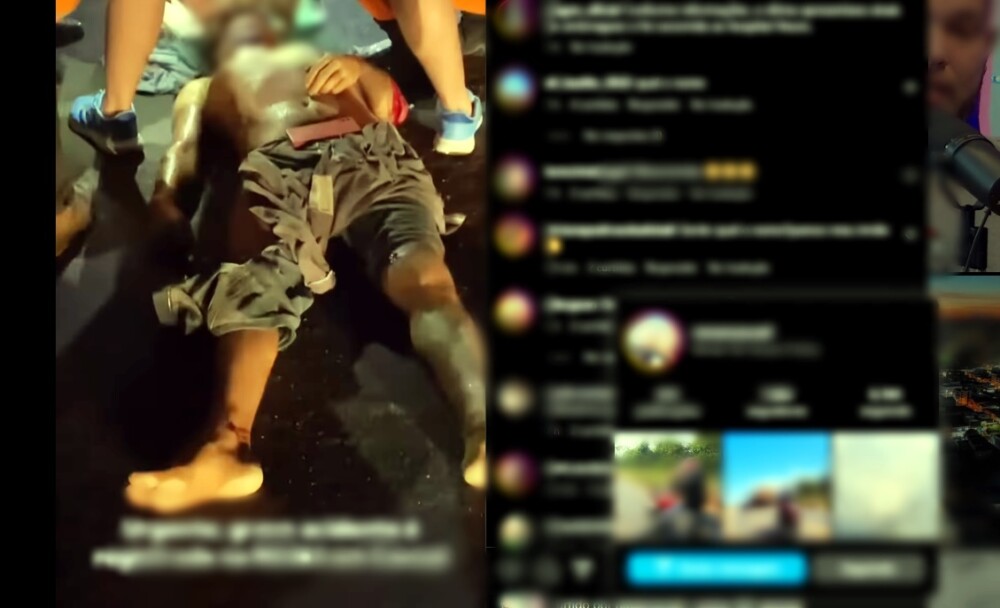 Homem é atropelado por dois veículos na RO-383, no início da noite deste domingo em Cacoal