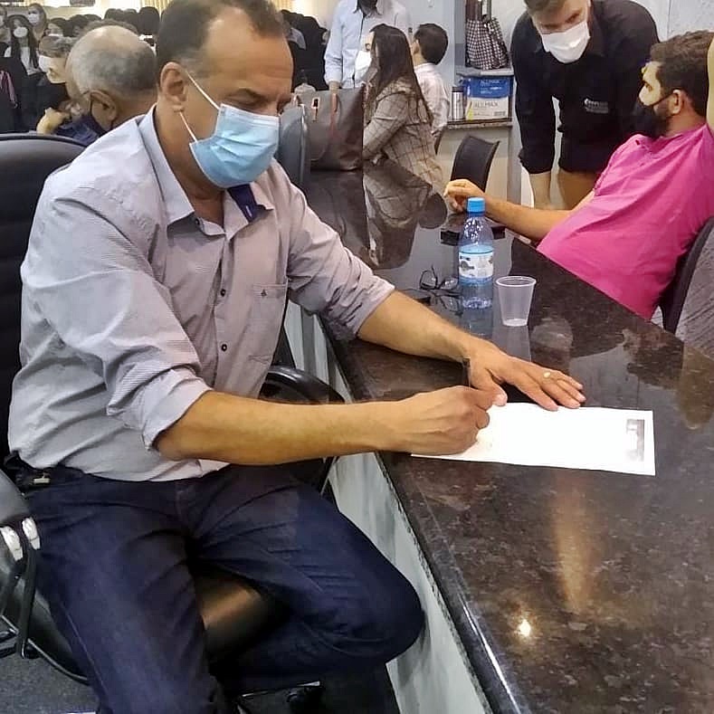 Prefeito de Alvorada, RO Vanderlei Tecchio participa de reunião do Proampe e Saneamento Básico, em Ji-Paraná, RO