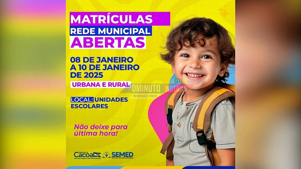 Reserva de vagas na rede estadual de ensino estão abertas em Cacoal